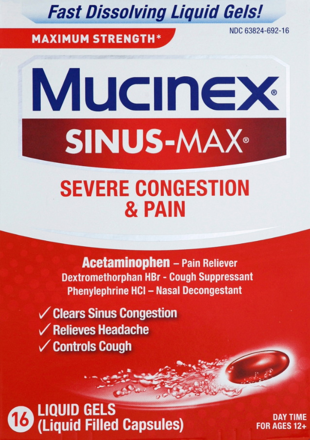 MUCINEX SINUSMAX Liquid Gels  Severe Congestion  Pain
